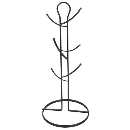 HOME BASICS Wire Collection 6 Hook Mug Tree, Black MT01996